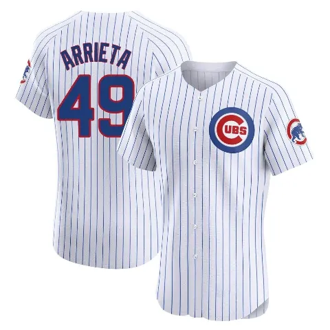 Men's Chicago Cubs ＃49 Jake Arrieta White Elite Home Jersey
