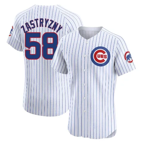 Men's Chicago Cubs ＃58 Rob Zastryzny White Elite Home Jersey