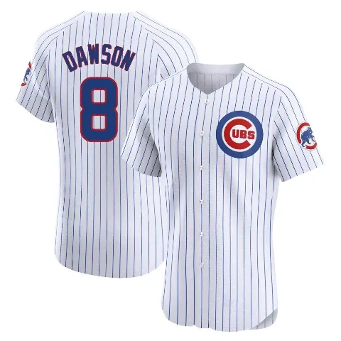 Men's Chicago Cubs ＃8 Andre Dawson White Elite Home Jersey