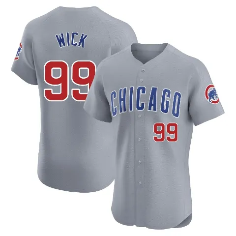 Men's Chicago Cubs ＃99 Rowan Wick Gray Elite Road Jersey