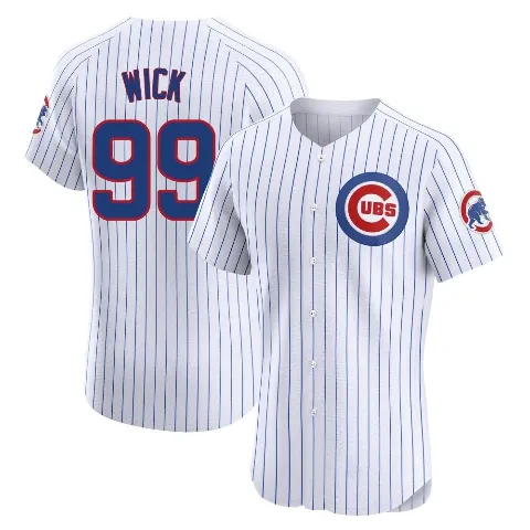 Men's Chicago Cubs ＃99 Rowan Wick White Elite Home Jersey