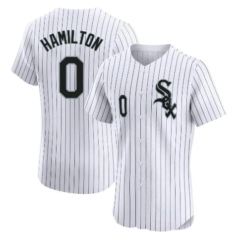 Men's Chicago White Sox ＃0 Billy Hamilton White Elite Home Jersey