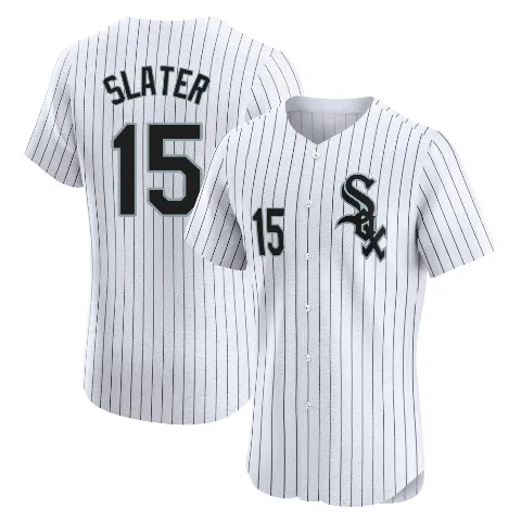 Men's Chicago White Sox ＃15 Austin Slater White Elite Home Jersey