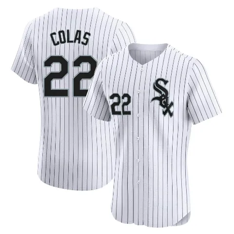 Men's Chicago White Sox ＃22 Oscar Colas White Elite Home Jersey