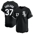 Men's Chicago White Sox ＃37 Gus Varland Black Limited Alternate Jersey