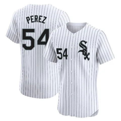 Men's Chicago White Sox ＃54 Martin Perez White Elite Home Jersey