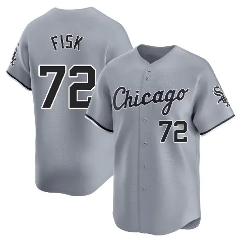 Men's Chicago White Sox ＃72 Carlton Fisk Gray Limited Road Jersey
