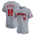 Men's Cincinnati Reds ＃16 Noelvi Marte Gray Elite Road Jersey