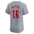 Men's Cincinnati Reds ＃16 Noelvi Marte Gray Elite Road Jersey