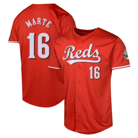 Men's Cincinnati Reds ＃16 Noelvi Marte Red Limited Alternate Jersey