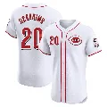 Men's Cincinnati Reds ＃20 Cesar Geronimo White Elite Home Jersey