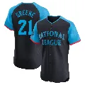 Men's Cincinnati Reds ＃21 Hunter Greene Navy Elite National League 2024 All-Star Game Jersey