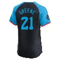 Men's Cincinnati Reds ＃21 Hunter Greene Navy Elite National League 2024 All-Star Game Jersey