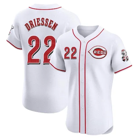 Men's Cincinnati Reds ＃22 Dan Driessen White Elite Home Jersey
