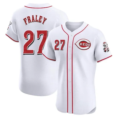Men's Cincinnati Reds ＃27 Jake Fraley White Elite Home Jersey