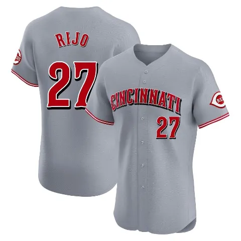 Men's Cincinnati Reds ＃27 Jose Rijo Gray Elite Road Jersey