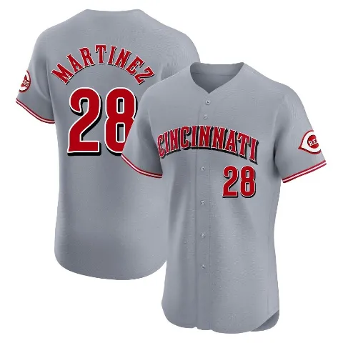 Men's Cincinnati Reds ＃28 Nick Martinez Gray Elite Road Jersey