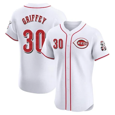 Men's Cincinnati Reds ＃30 Ken Griffey White Elite Home Jersey