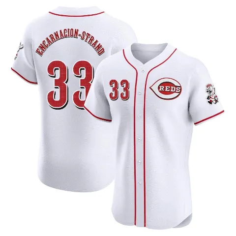 Men's Cincinnati Reds ＃33 Christian Encarnacion-Strand White Elite Home Jersey
