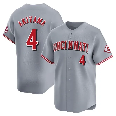 Men's Cincinnati Reds ＃4 Shogo Akiyama Gray Limited Away Jersey
