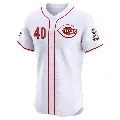 Men's Cincinnati Reds ＃40 Nick Lodolo White Elite Home Patch Jersey