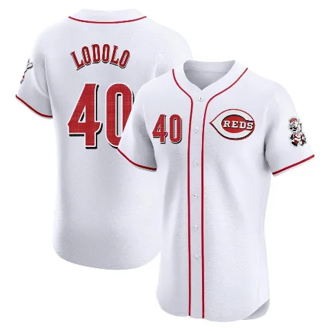 Men's Cincinnati Reds ＃40 Nick Lodolo White Elite Home Patch Jersey