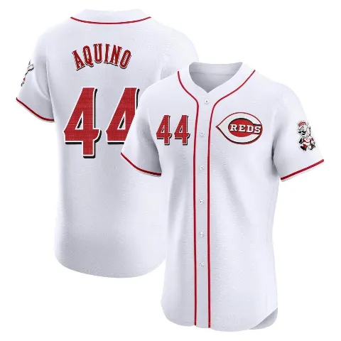 Men's Cincinnati Reds ＃44 Aristides Aquino White Elite Home Jersey
