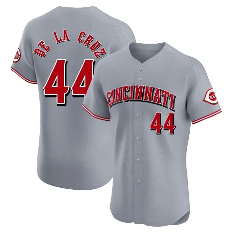 Men's Cincinnati Reds ＃44 Elly De La Cruz Gray Elite Road Jersey
