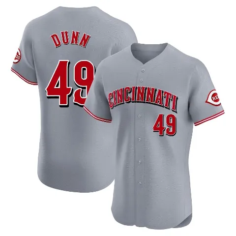 Men's Cincinnati Reds ＃49 Justin Dunn Gray Elite Road Jersey