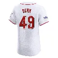 Men's Cincinnati Reds ＃49 Justin Dunn White Elite Home Patch Jersey