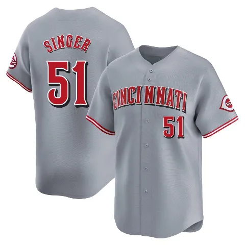 Men's Cincinnati Reds ＃51 Brady Singer Gray Limited Away Jersey