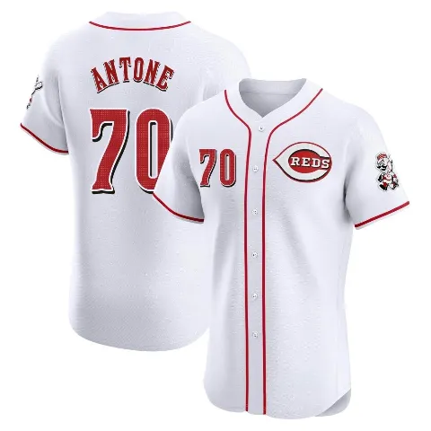 Men's Cincinnati Reds ＃70 Tejay Antone White Elite Home Patch Jersey