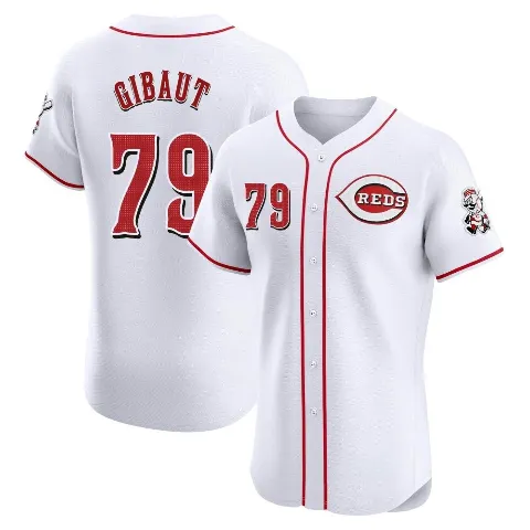 Men's Cincinnati Reds ＃79 Ian Gibaut White Elite Home Patch Jersey