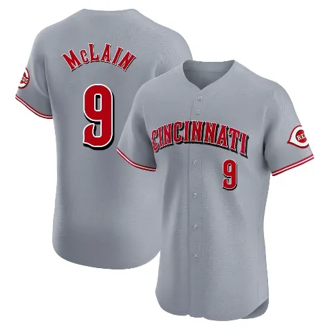 Men's Cincinnati Reds ＃9 Matt McLain Gray Elite Road Jersey
