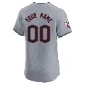 Men's Cleveland Guardians ＃00 Custom Gray Elite Road Jersey