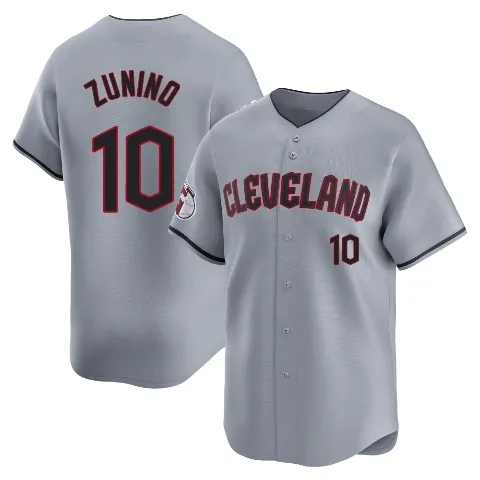 Men's Cleveland Guardians ＃10 Mike Zunino Gray Limited Road Jersey