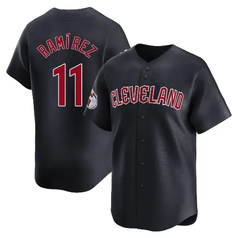 Men's Cleveland Guardians ＃11 Jose Ramirez Navy Limited Alternate Jersey
