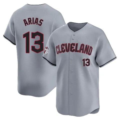 Men's Cleveland Guardians ＃13 Gabriel Arias Gray Limited Road Jersey