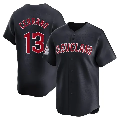 Men's Cleveland Guardians ＃13 Pedro Cerrano Navy Limited Alternate Jersey