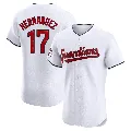 Men's Cleveland Guardians ＃17 Keith Hernandez White Elite Home Jersey