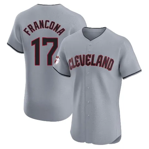 Men's Cleveland Guardians ＃17 Terry Francona Gray Elite Road Jersey