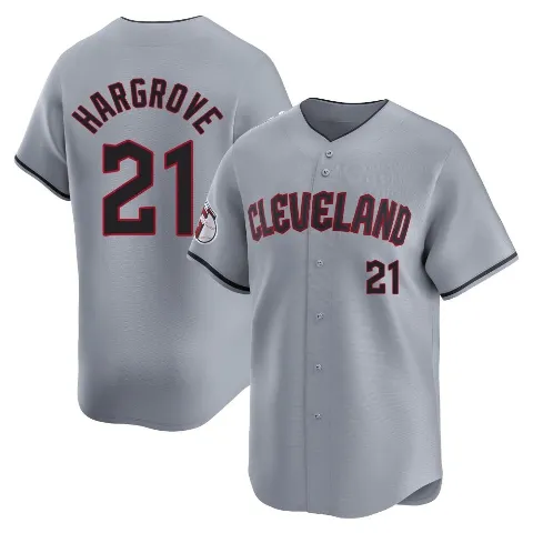 Men's Cleveland Guardians ＃21 Mike Hargrove Gray Limited Road Jersey
