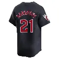 Men's Cleveland Guardians ＃21 Mike Hargrove Navy Limited Alternate Jersey