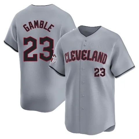 Men's Cleveland Guardians ＃23 Oscar Gamble Gray Limited Road Jersey