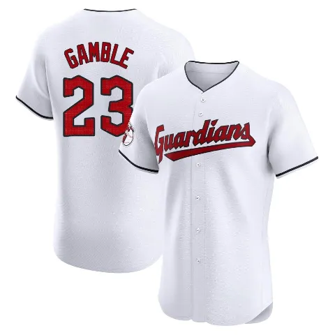 Men's Cleveland Guardians ＃23 Oscar Gamble White Elite Home Jersey