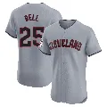 Men's Cleveland Guardians ＃25 Buddy Bell Gray Elite Road Jersey