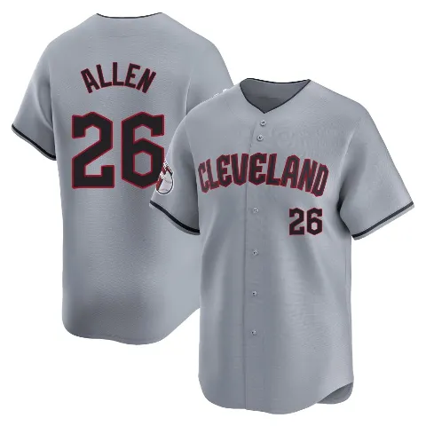 Men's Cleveland Guardians ＃26 Logan Allen Gray Limited Road Jersey