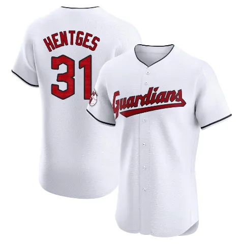 Men's Cleveland Guardians ＃31 Sam Hentges White Elite Home Jersey