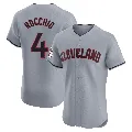 Men's Cleveland Guardians ＃4 Brayan Rocchio Gray Elite Road Jersey