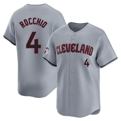 Men's Cleveland Guardians ＃4 Brayan Rocchio Gray Limited Road Jersey